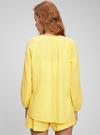 Kadın Sarı Kayık Yaka Uzun Kollu Gömlek