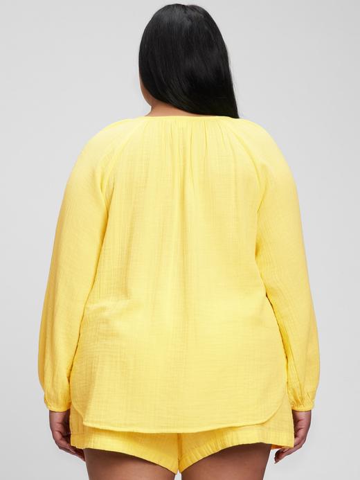 Kadın Sarı Kayık Yaka Uzun Kollu Gömlek