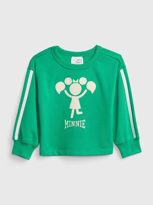 Kız Bebek Koyu Yeşil Disney Minnie Mouse Bisiklet Yaka Sweatshirt