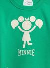 Kız Bebek Koyu Yeşil Disney Minnie Mouse Bisiklet Yaka Sweatshirt