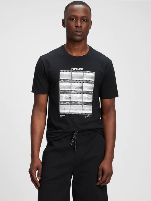 Erkek Siyah Jeff Divine Grafik Baskılı T-Shirt