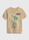 Erkek Bebek Bej Star Wars™ Grafik Baskılı 100% Organik Pamuk T-Shirt