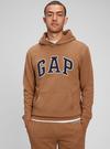Erkek Kahverengi Gap Logo Kapüşonlu Sweatshirt