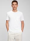 Erkek Beyaz %100 Organik Pamuk Cepli T-Shirt