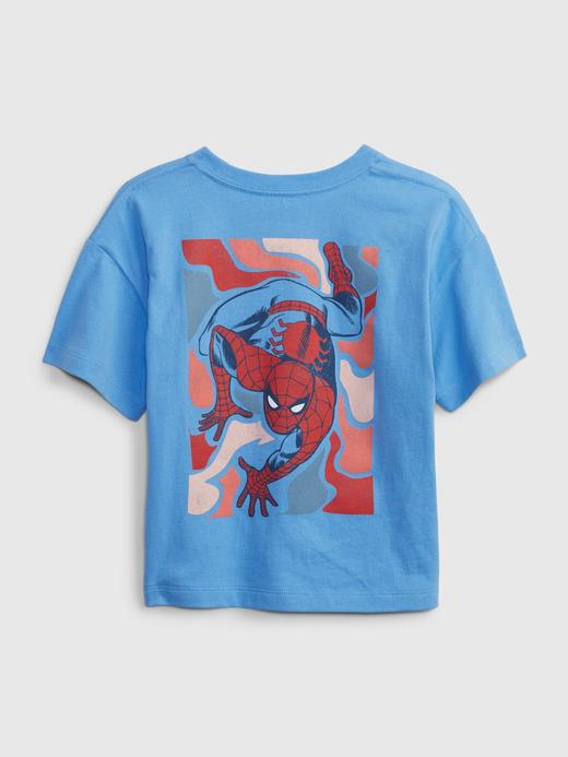 Erkek Bebek Mavi Marvel© Grafik Baskılı Bisiklet Yaka T-Shirt