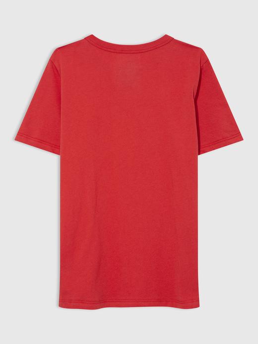 Erkek Çocuk Kırmızı Gap Logo Grafik Baskılı T-Shirt