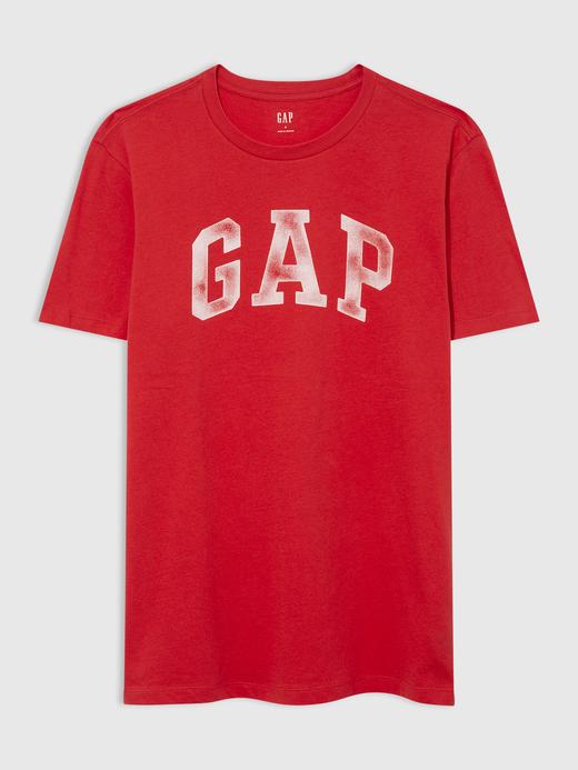 Erkek Kırmızı Gap Logo Bisiklet Yaka T-Shirt