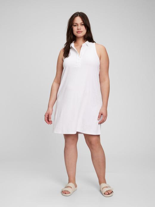Kadın Beyaz Halter Yaka Havlu Kumaş Elbise