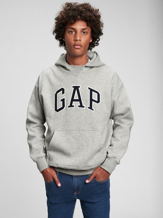 Genç Erkek Siyah Gap Logo Kapüşonlu Sweatshirt