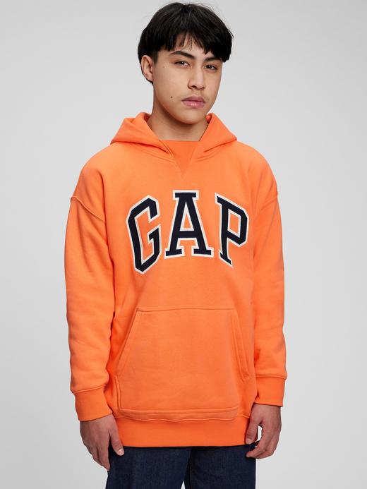  Kahverengi Gap Logo Kapüşonlu Sweatshirt
