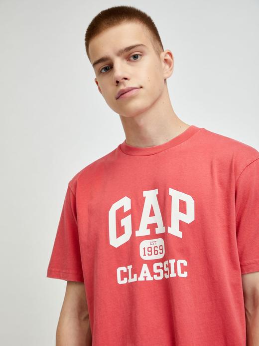 Erkek Kırmızı %100 Organik Pamuk Gap Logo T-Shirt