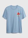 Erkek Mavi GAP X Lauren Martin %100 Organik Pamuk Grafik Baskılı T-Shirt