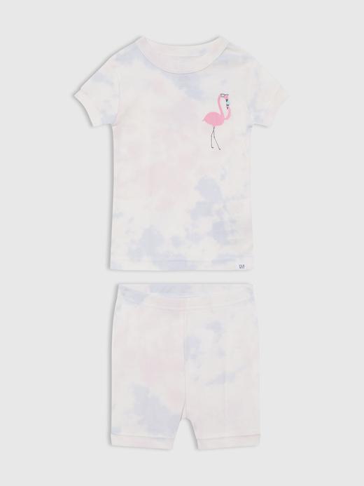 Kız Bebek Beyaz Batik 2'li %100 Organik Pamuk Pijama Takımı