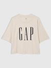 Kadın Bej Gap Logo Crop T-Shirt