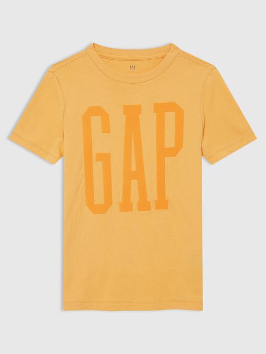 Erkek Çocuk Turuncu Gap Logo Bisiklet Yaka T-Shirt