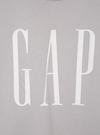 Kadın Gri %100 Organik Pamuk Gap Logo Oversize T-Shirt