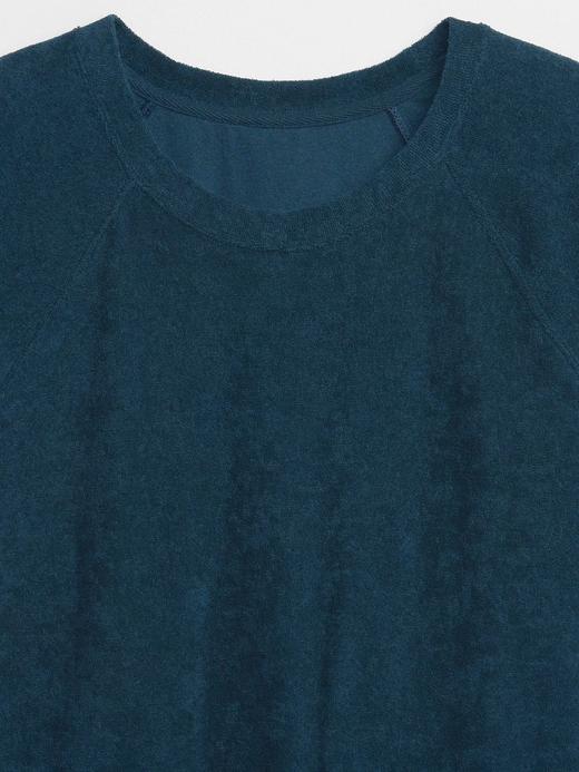 Kadın Lila Kısa Kollu Havlu Kumaş T-Shirt