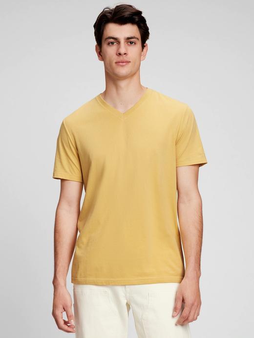 Erkek Sarı Everyday V Yaka T-Shirt
