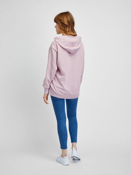 Kadın Pembe Oversize Kapüşonlu Sweatshirt