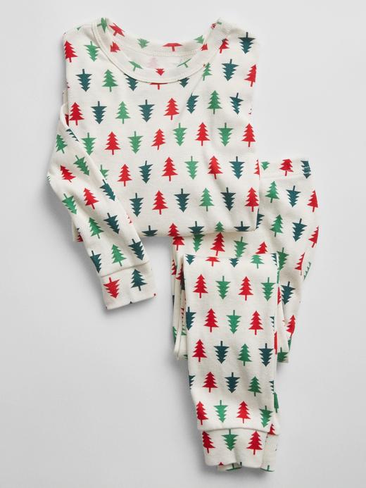 Kız Bebek |
                
              
                
              
              Çok Renkli %100 Organik Pamuk Yılbaşı Ağacı Pijama Takımı GAP
