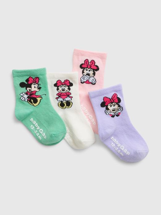 Çok Renkli Disney Minnie Mouse Crew 4'lü Çorap Seti