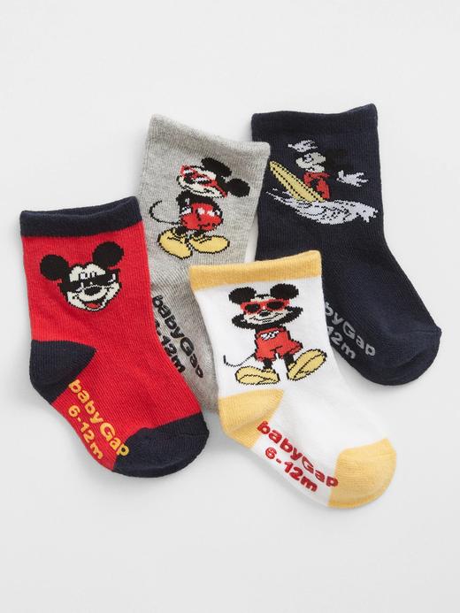 Çok Renkli Disney Mickey Mouse Crew 4'lü Çorap Seti