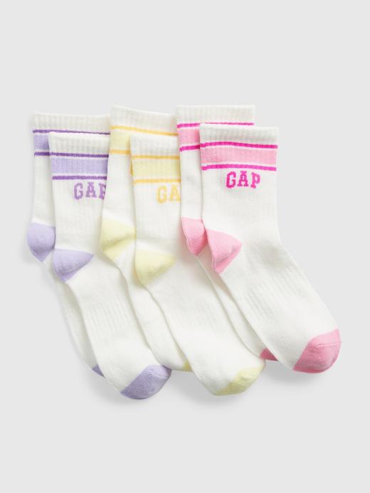Kız Çocuk | Çok Renkli Gap Logo Crew 3'lü Çorap Seti