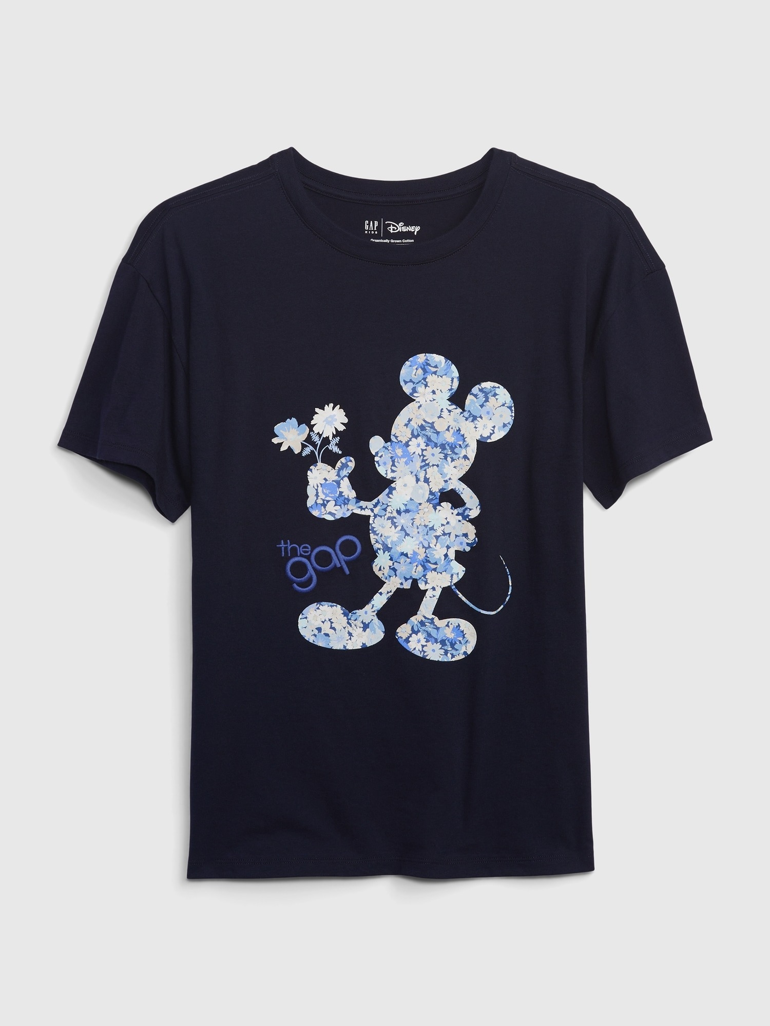 Gap %100 Organik Pamuk Çiçek Baskılı Disney Mickey Mouse T-Shirt. 1