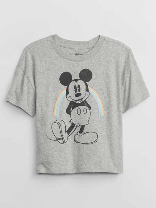 Kız Çocuk | Gri Disney Grafikli Kısa Kollu T-Shirt
