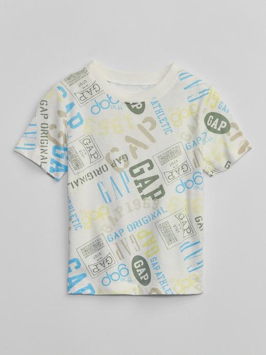 Erkek Bebek | Kırık Beyaz Gap Logo Desenli Kısa Kollu T-Shirt