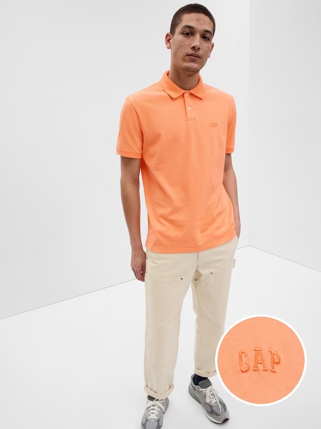 Gap Gap Logo Piqué Polo Yaka T-Shirt. 1