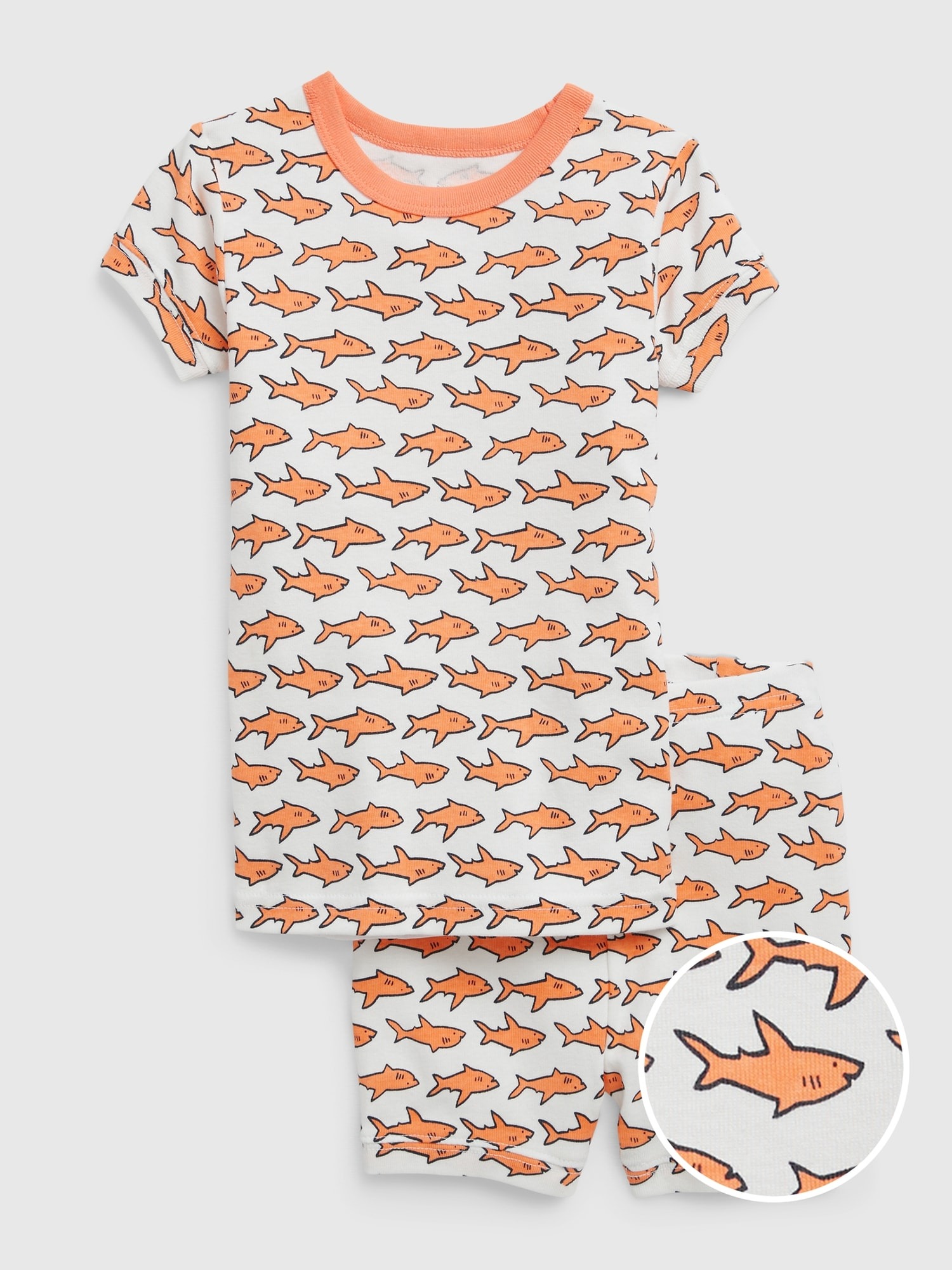 Gap %100 Organik Pamuk Köpek Balığı Desenli Pijama Şort Takım. 1