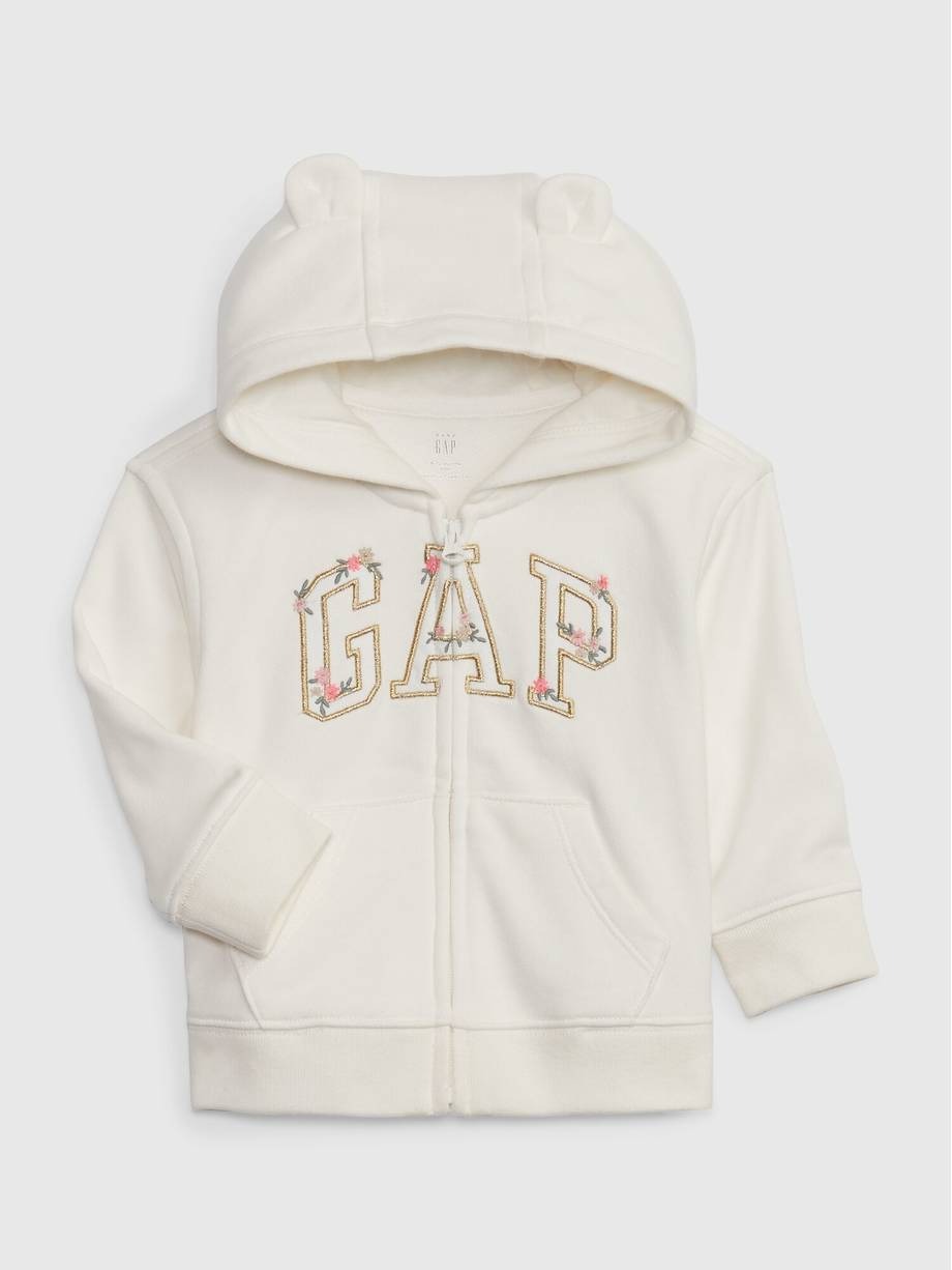 Gap Çiçek İşlemeli Gap Logo Havlu Kumaş Sweatshirt. 1