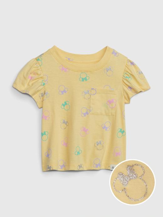 Kız Bebek | Sarı Disney %100 Organik Pamuk Mix and Match Minnie Mouse Grafikli T-Shirt