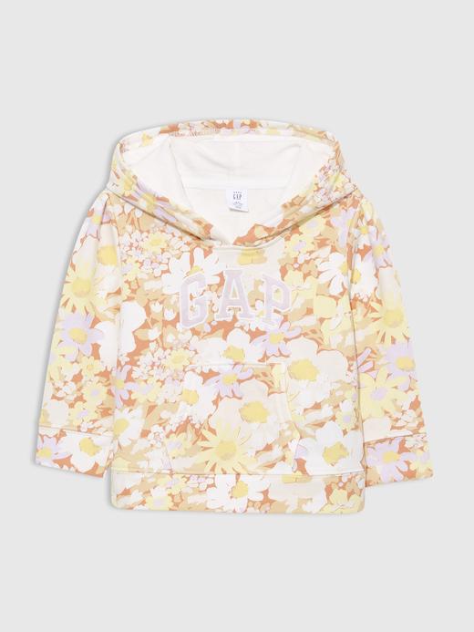 Kız Bebek | Çok Renkli Çiçek Desenli Gap Logo Havlu Kumaş Sweatshirt