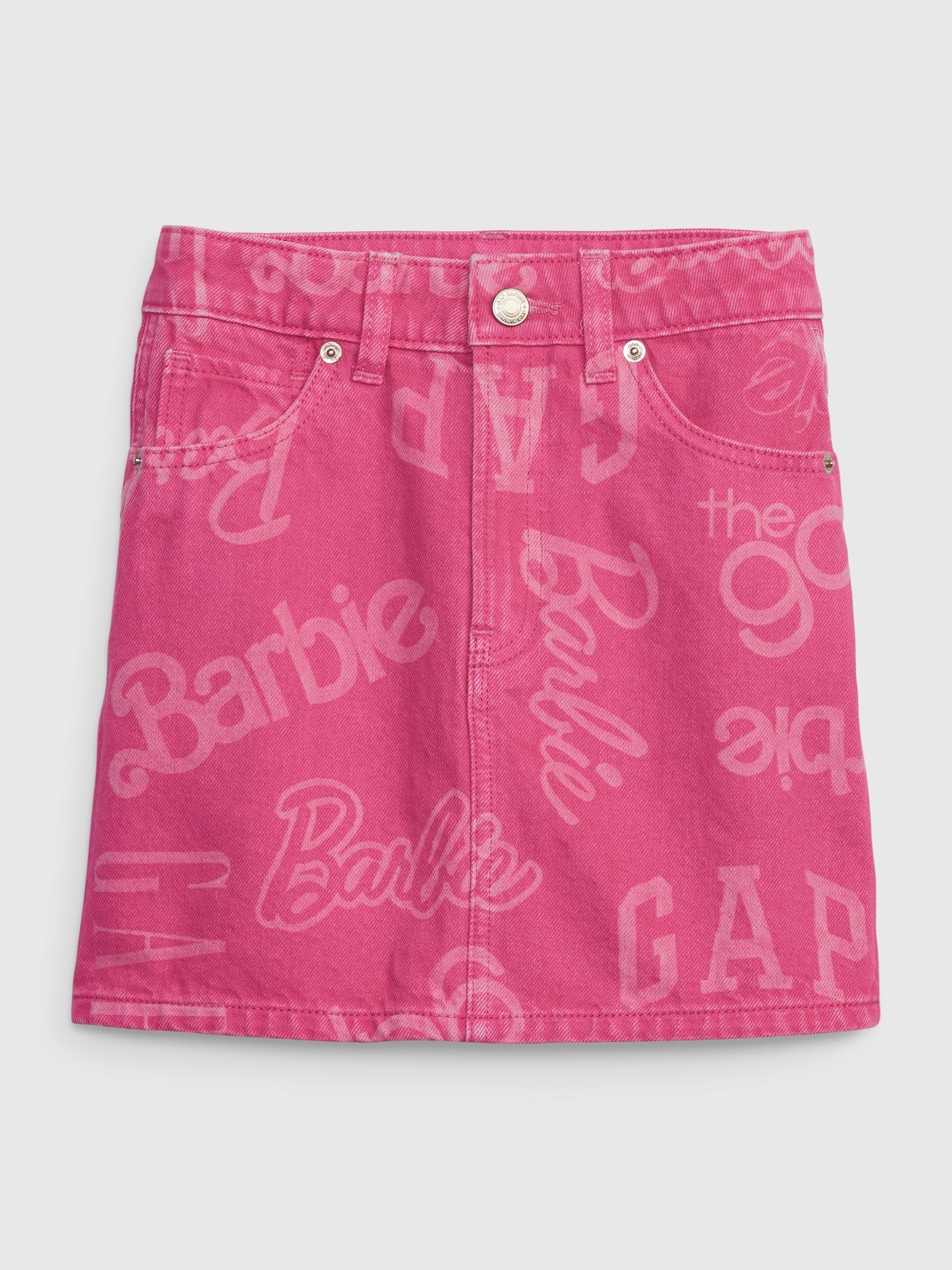 Gap Gap × Barbie™ Kids High Rise Logo Washwell™ Denim Etek. 1